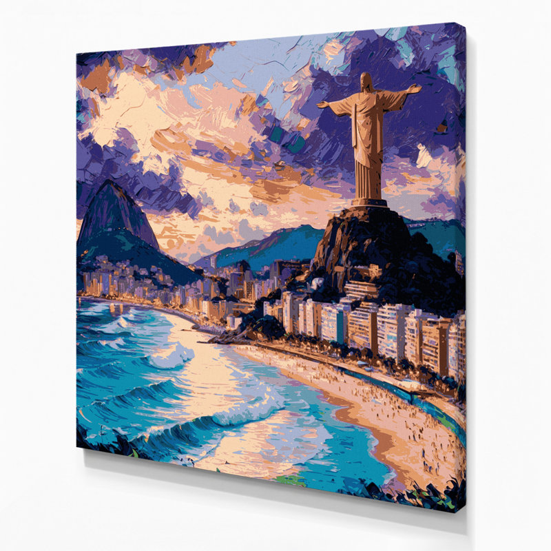 Art mural sur toile, "Cities Rio de Janeiro", Brésil, H 12 po x l 12 po