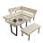 3-Piece Mdf Top Dining Table Set 47.2 In. Rectangle Table, 1  Sofa Corner Bench And 1 Bench-1253167176