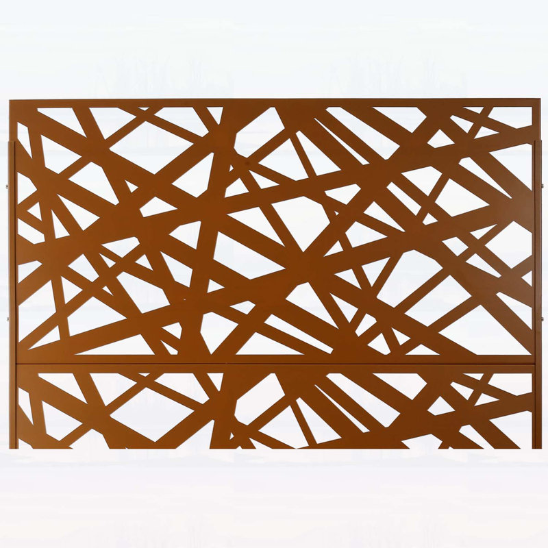 Écran d'intimité élégant en métal pour l'extérieur, idéal pour le patio et le jardin, Brown