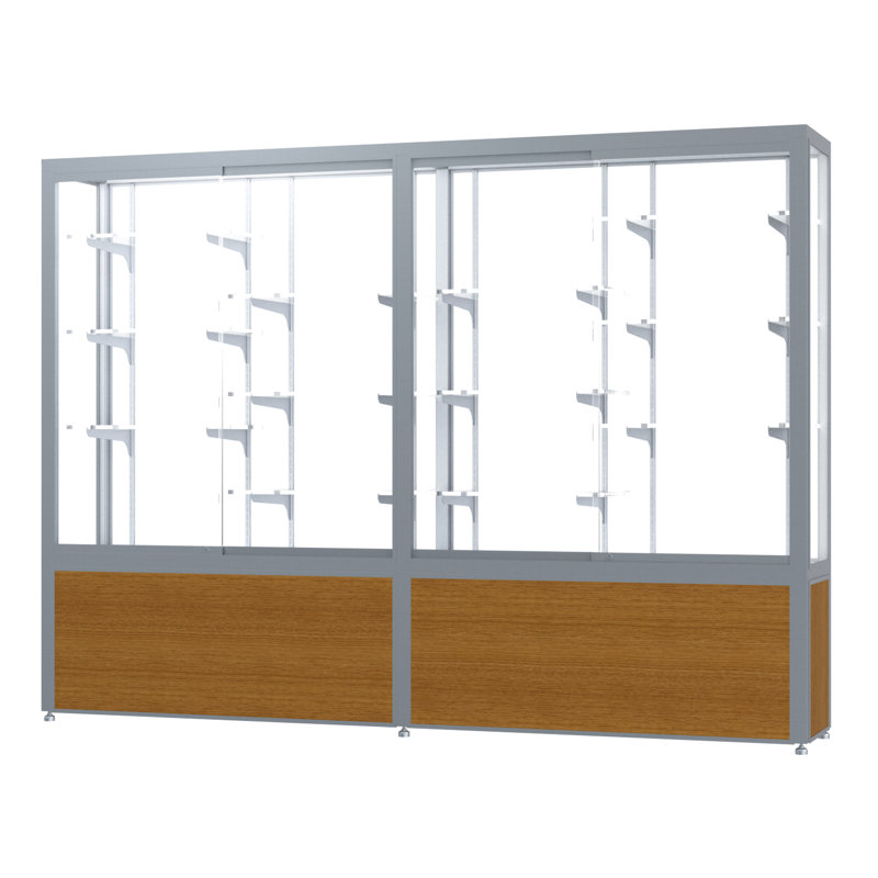 Vitrine en aluminium Défi Series du trophée, H 66 po x l 60 po x P 16 po, Satin, Laminé blanc
