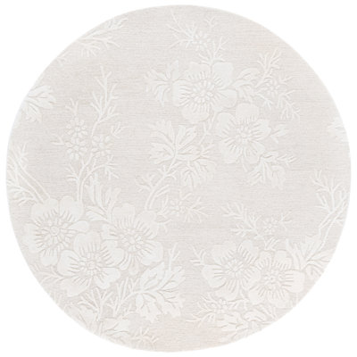 Emko 151 Hand Tufted Wool/Cotton/Viscose Floral Indoor Use Only Rug in Ivory