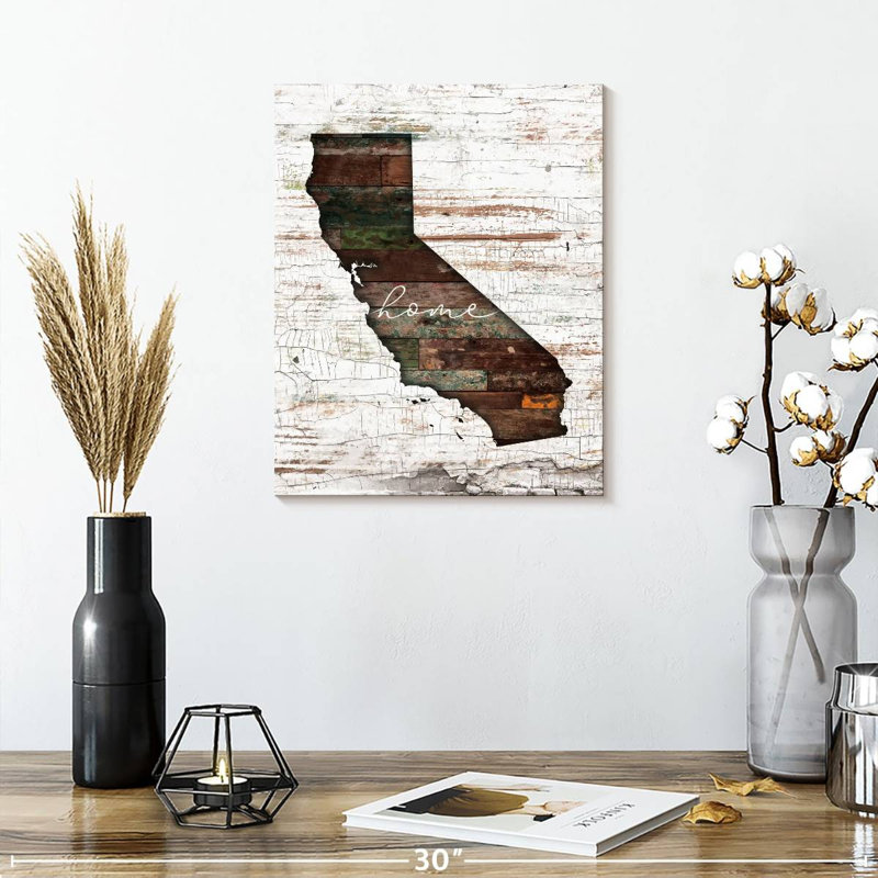«California Map California Home Map», reproduction sur toile, L 15 po x H 12 po