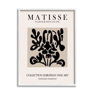 Abstrait, contemporain, motif floral noir, typographie matisse