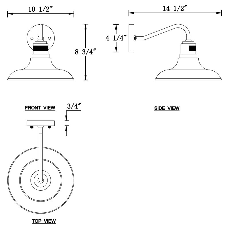 Luminaire de grange d'extérieur noir H 8,75 "avec crépuscule à l'aube Bartoll