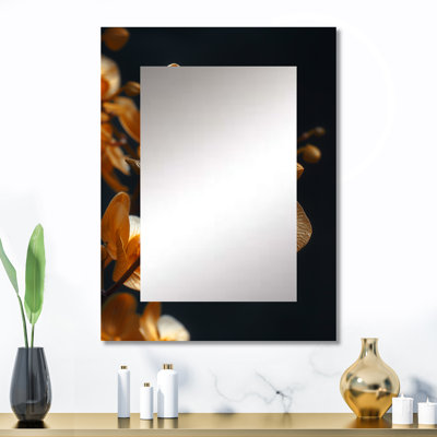 Orchidées parfumées oranges noires et photo III - décor de miroir mural orchidée unique