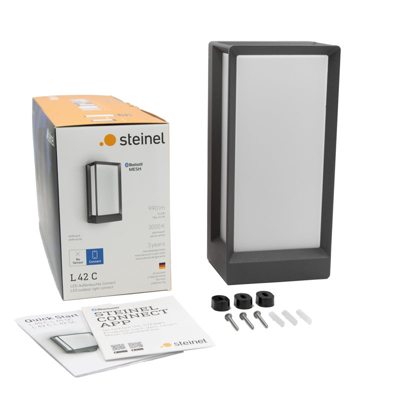 LED Outdoor Wall Light L 42 C, Dimmable and Networkable via App