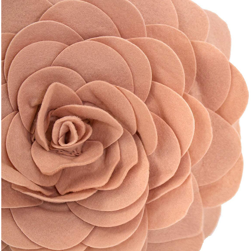  Housse de coussin en polyester, Housse de coussin seulement - sans coussin, 16 po x 16 po, Rose