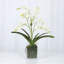Faux Orchid Plant In White Vase-1999902369