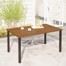Romio Metal Frame Wood-like Outdoor Patio Dining Table