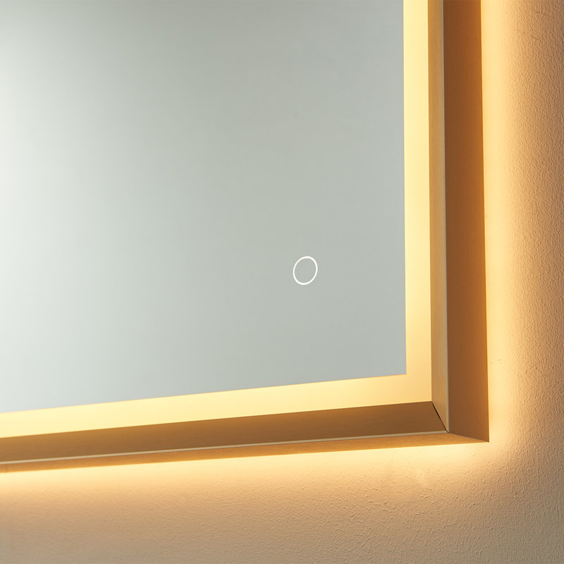 Chavdar Metal Flat Wall Mirror, 30" x 48", Matte Gold