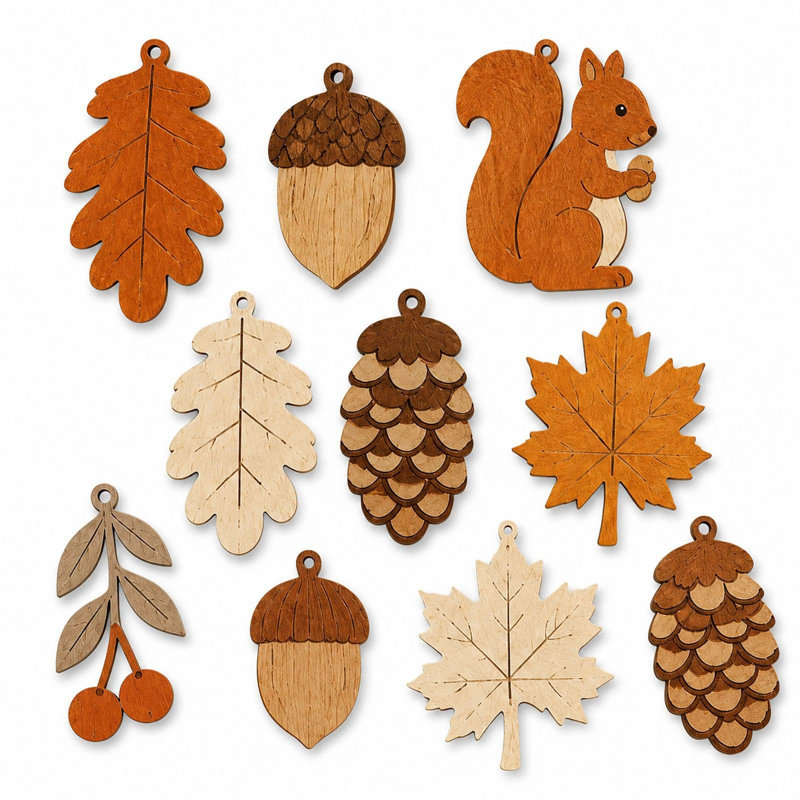 Décorations de Noël suspendues en bois