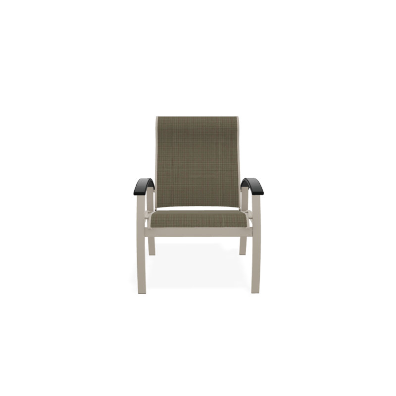 Chaise de patio Askar, Tweed Sunbrella® brun, Désert texturé, Graphite classique