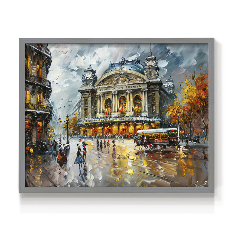 Paysage - CL - Reproduction encadrée - Restickable, H 22 po x l 28 po, Gris