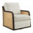 Smita Marlowe Upholstered Natural Cane Swivel Armchair-122922068