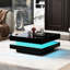 2 tables basses carrées de salon avec DEL, noir brillant, structure, intérieur noir minimaliste 31,5 po x 31,5 po x 14,2 po, pièce, 31,5 po x 31,5 po x 14,2 po, et hypnotisant-1277596650