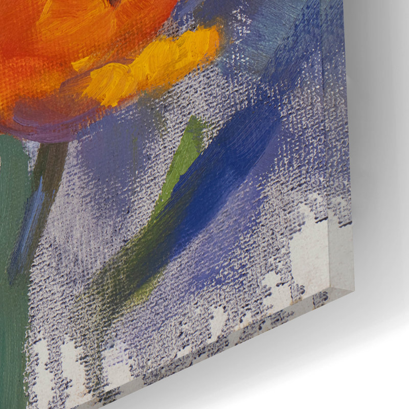 Art mural en verre Winston Porter «Apricot Tulips» par Christine Debrosky, H 12 po x l 16 po x P 0,13 po