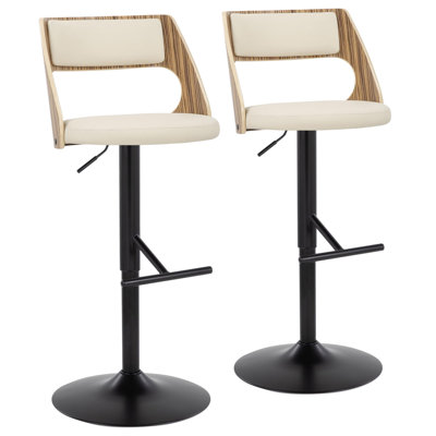 Arabelle Swivel Upholstered Faux Leather Adjustable Height Counter Stool with Steel Frame