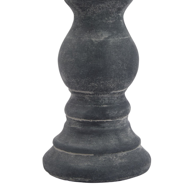 Ceramic Tabletop Pillar, 20cm H x 10cm W x 10cm D, Grey