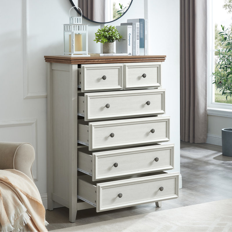 Commode beige à 6 tiroirs - Solution de rangement à 6 tiroirs