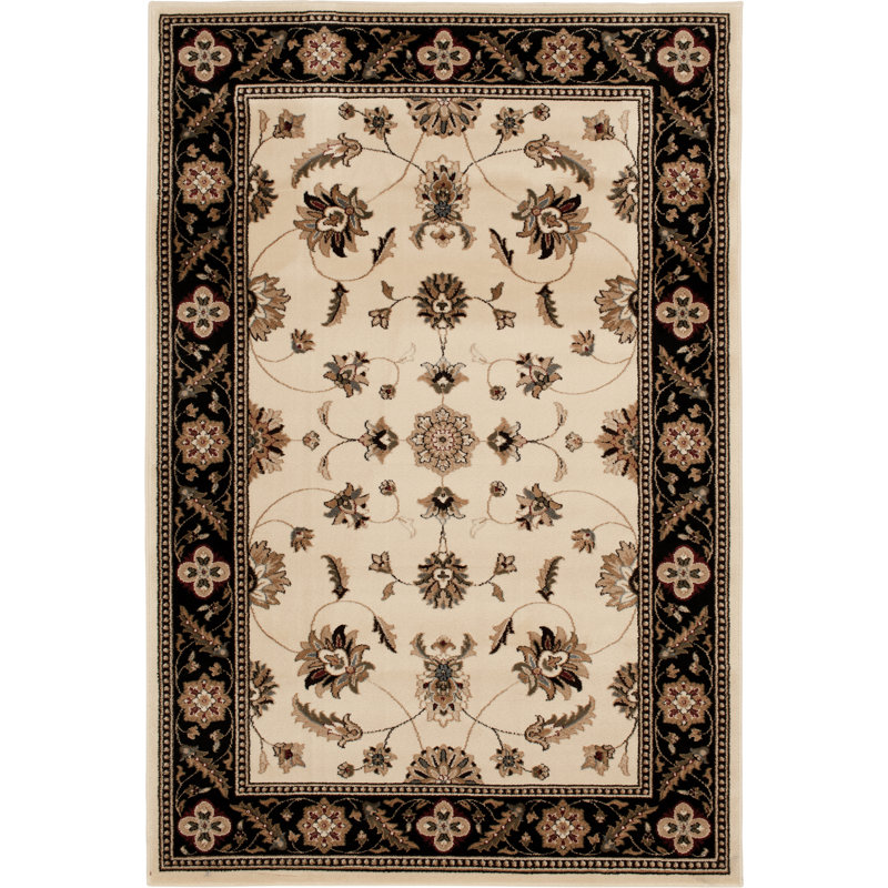 Tapis ivoire / noir Downing, Rectangle 7 pi 3 po x 10 pi 10 po