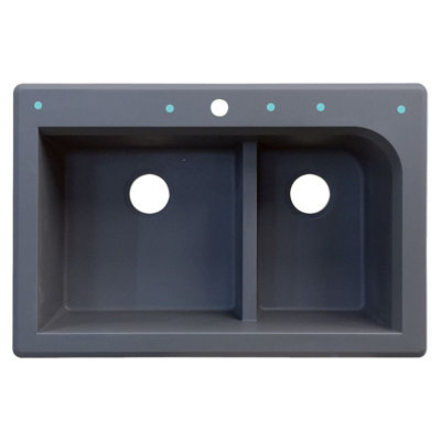 Radius 33'' L Double Bowl Kitchen Sink