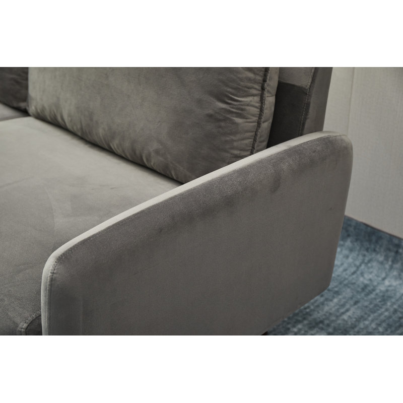 Emteas 57.3'' Velvet Loveseat, Gray Velvet