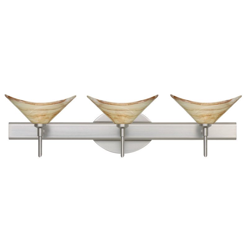 Hoppi 3 - Light Dimmable Vanity Light, Satin Nickel, Mocha