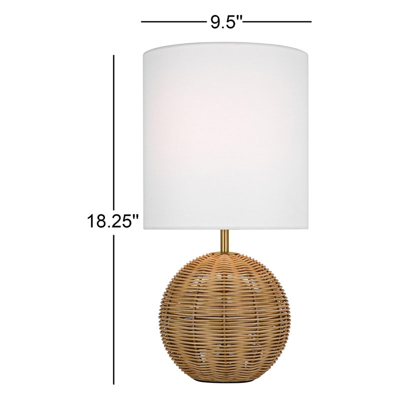 Mari Table Lamp, 18.25" H x 9.5" W x 9.5" D