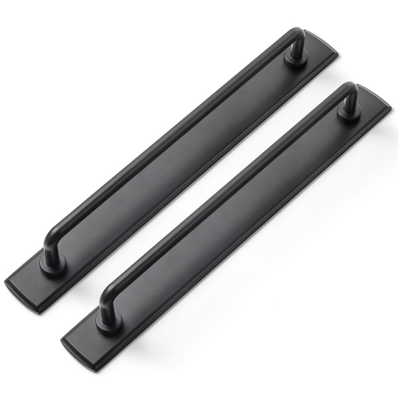 Poignée barre 7 7/16 po avec support G011 - noir, Noir mat, 7 9/16''