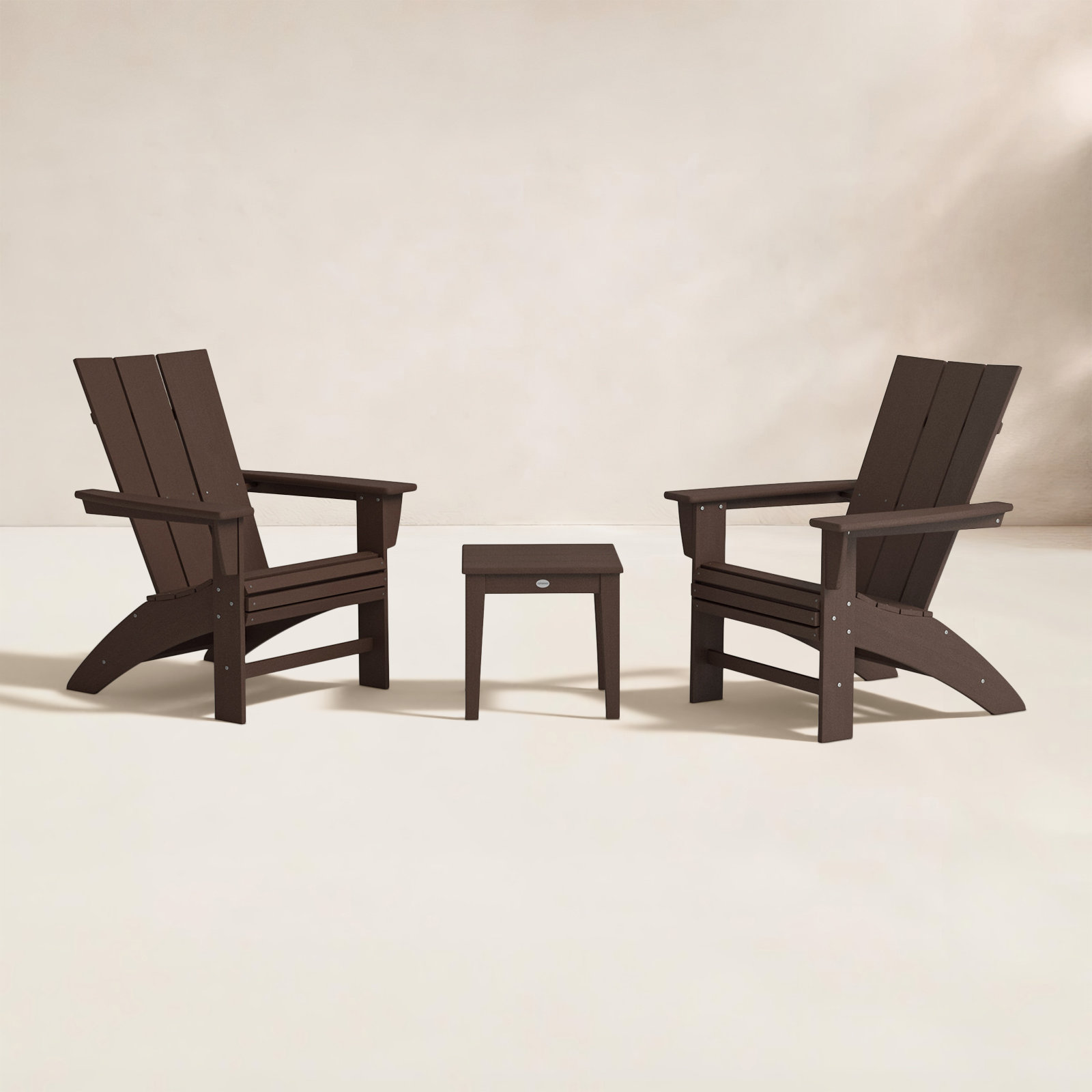 POLYWOOD® Modern Adirondack 2-Person Patio Seating Group, Mahogany