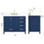Meuble-lavabo autoportant en bois massif 42 po avec plateau en pierre reconstituée 42 po-1229130012