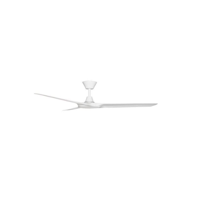 Abyss 56in 3-Blades Indoor/Outdoor Ceiling Fan with Remote Control, White, White