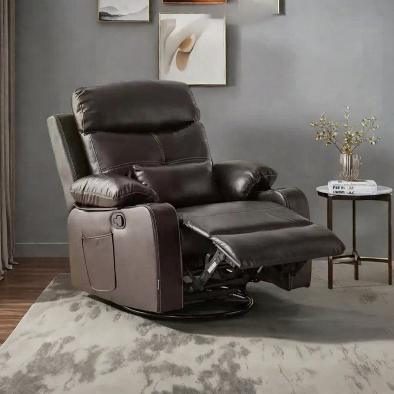 Fauteuil inclinable multifonctionnel avec porte-gobelet Comfy, Similicuir brun foncé