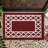 Home Decor Luxury Non-Slip Rubber Backing Safety Soft Runner Area Carpet Floor Area Rug Indoor Interior Accent Decorative Mat, Burgundy Color Moroccan Trellis Design, 20 x 32 Inch-1958643252