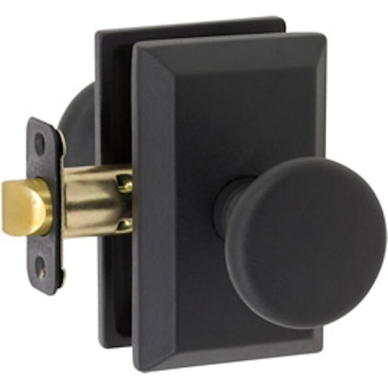 Bouton de porte de passage Sandcast Tule avec rosette carrée Sandcast, Noir vieilli