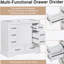Base de meuble-lavabo blanc pur 36 pouces, six tiroirs avec tablettes réglables, imperméable et durable
