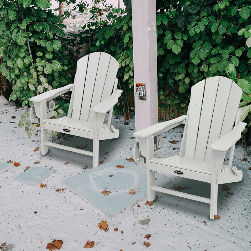 Garbani Foldable Outdoor Adirondack Chair, White