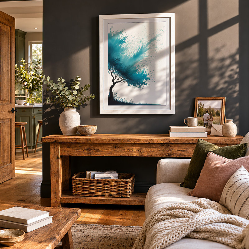 Tree Bursting Colour Modern - Print, A3 - 42.0 x 29.7 cm, White