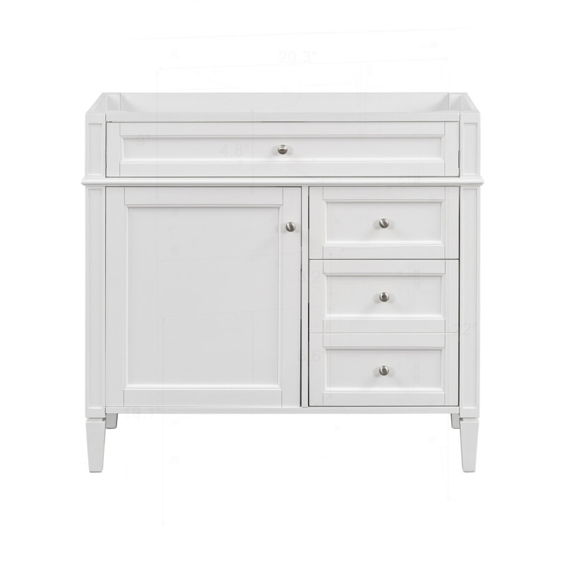 Meuble-lavabo 36 po sans lavabo supérieur, Blanc