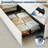 Bed Frame with 2 Storage Drawers, Upholstered Bed Frame with LED Light-738286114-738286141