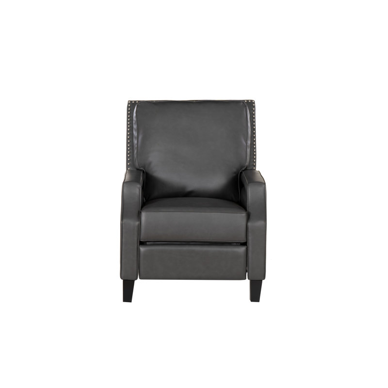 Montour 30” Wide Classic Faux Leather Pushback Recliner, Gray