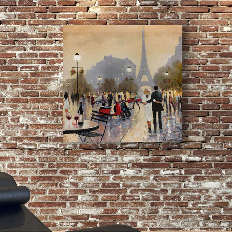 " Paris Twilight ", 16" H x 16" W x 1.5" D, Wrapped Canvas