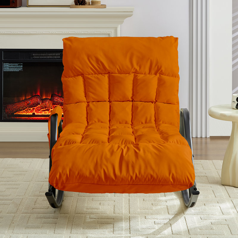 2-Person Oversized Rocking Chair With Dual Adjustable Backrests - 4-Position Recline (90°-180°), Honeycomb Massage Support, Carbon Steel Frame & Side Pockets - 59" Wide Plush Loveseat For Couples