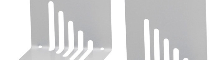Modern & Contemporary Metal Non-Skid Bookend, Silver