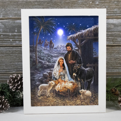 A Savior Is Born 8x10 Lighted Shadow Box