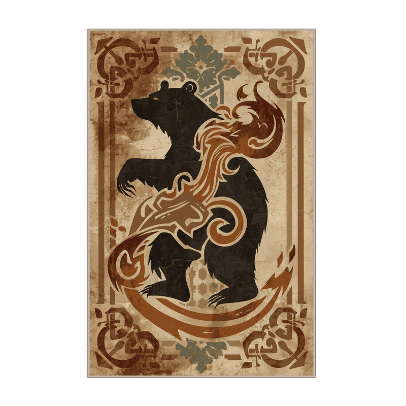 Tapis moelleux moelleux à l'aspect rétro et rustique en velours beige, 3x5