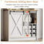 Armoire de bar 72 po avec porte de grange coulissante, bar avec rangement, grande armoire de cuisine avec porte-bouteilles, grande table de bar et salon-572755241
