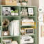Bibliothèque de rangement en bois 75 "avec tablettes réglables-728972106