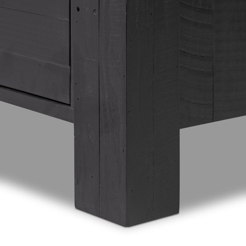 Perot 2 - Drawer Nightstand, Aged Black Pine