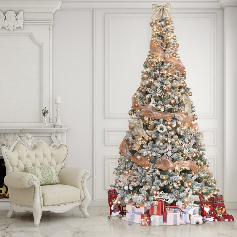 Sapin de Noël artificiel avec éclairage Jakel - support inclus, H 9 pi